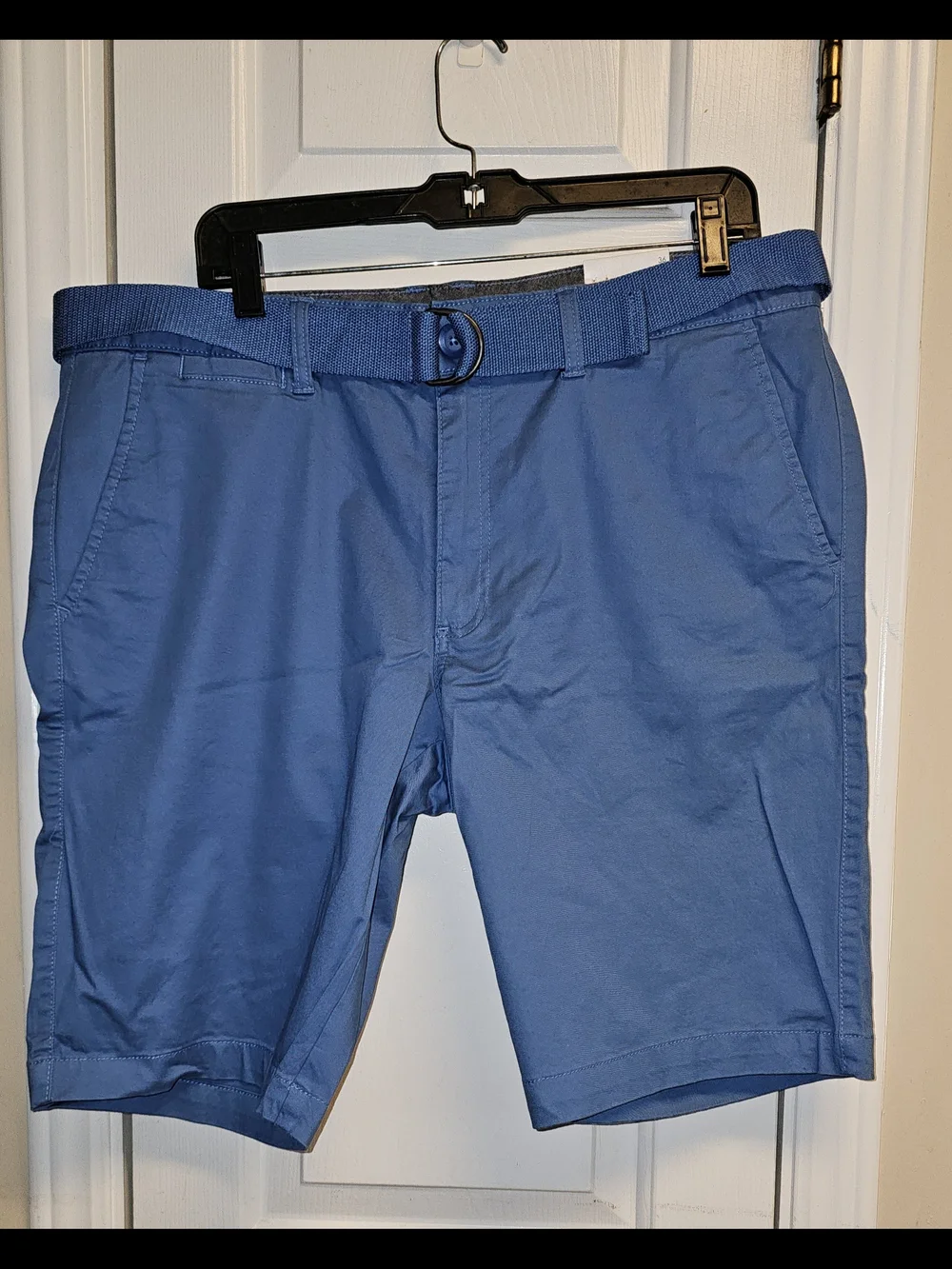Guess Men's Classic Blue Chino Shorts with Web Belt